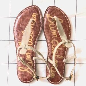 (7) Sam Edelman Gigi T-strap Flat Sandals Khaki